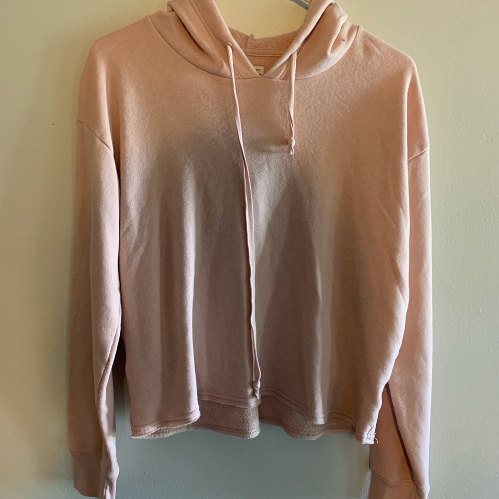 Pink American Eagle Cropped Hoodie